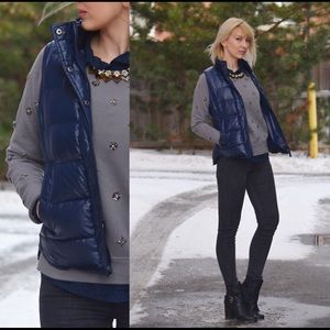 J. Crew Navy Puffer Vest XS